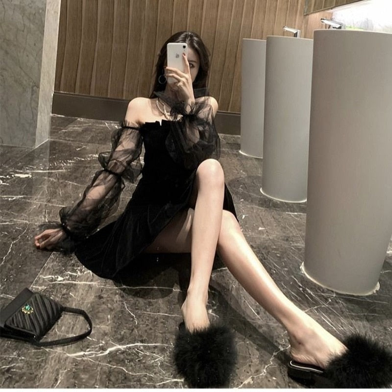 Vestido Curto Renda Preto - Emporioiberio